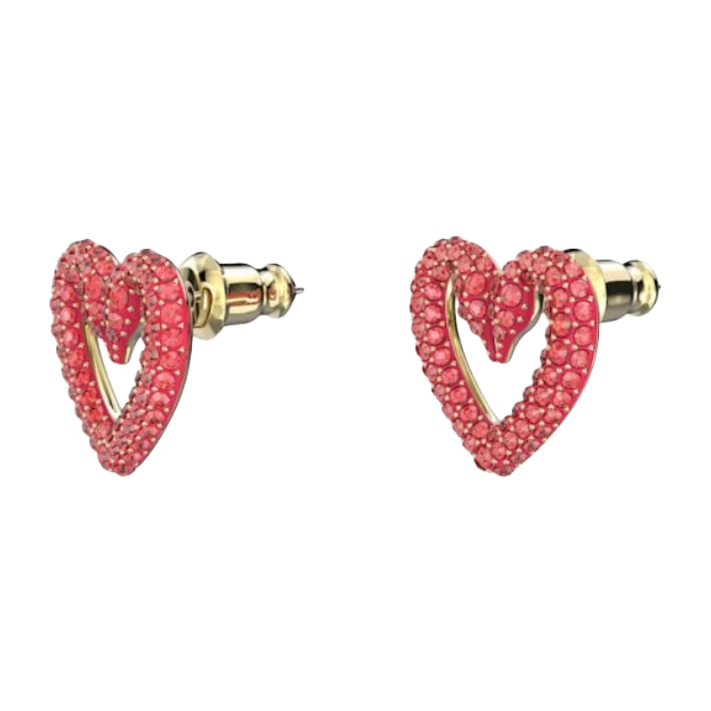 Swarovski Una Red Crystal Heart Stud Earrings 5649005