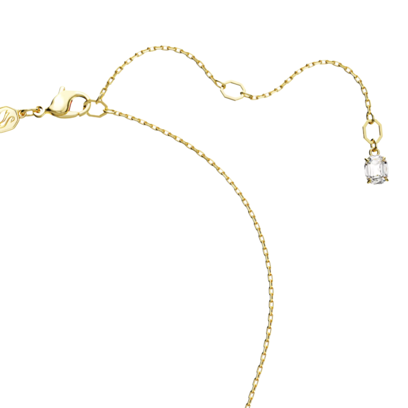 Swarovski Matrix Gold Tone Rectangular Green Crystal Necklace 5677216