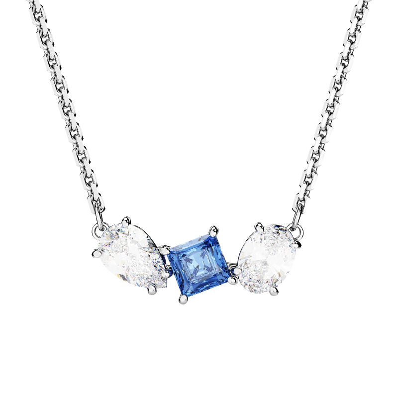 Swarovski Mesmera Blue & White Mixed Cut Necklace 5673561