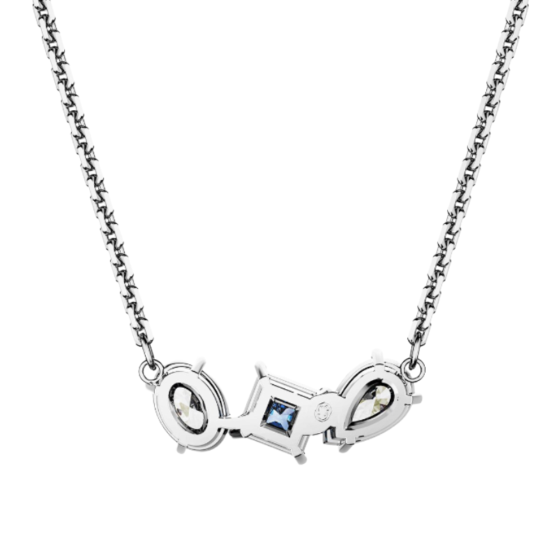 Swarovski Mesmera Blue & White Mixed Cut Necklace 5673561