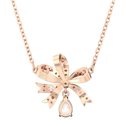 Swarovski Volta Rose Gold Tone Crystal Bow Necklace 5660033