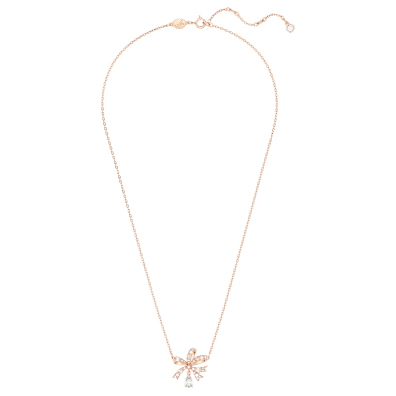 Swarovski Volta Rose Gold Tone Crystal Bow Necklace 5660033