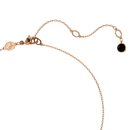 Swarovski Black Crystal Swan Rose Gold 18K Finish Necklace 5689664