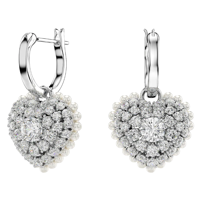 Swarovski Hyperbola Crystal Heart Drop Stud Earrings 5689645