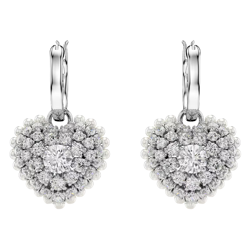 Swarovski Hyperbola Crystal Heart Drop Stud Earrings 5689645
