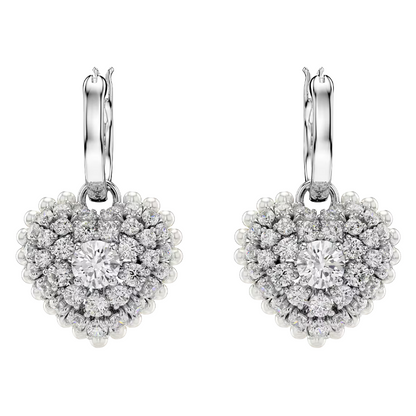 Swarovski Hyperbola Crystal Heart Drop Stud Earrings 5689645