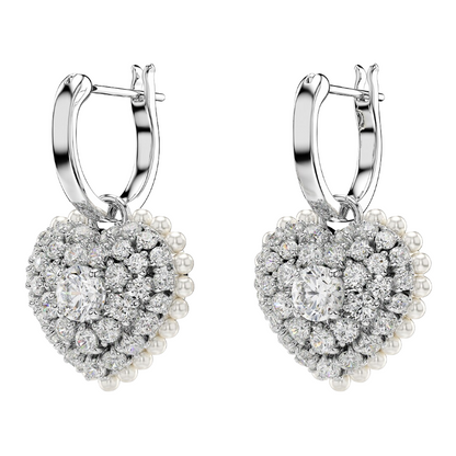 Swarovski Hyperbola Crystal Heart Drop Stud Earrings 5689645