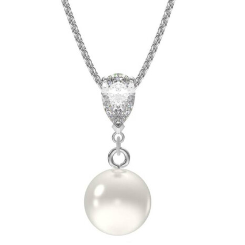 Swarovski Rhodium Plated Crystal Pearl Treasure Y Necklace 5559409