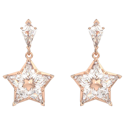Swarovski Rose Gold Star Drop Earrings 5648984