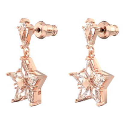 Swarovski Rose Gold Star Drop Earrings 5648984