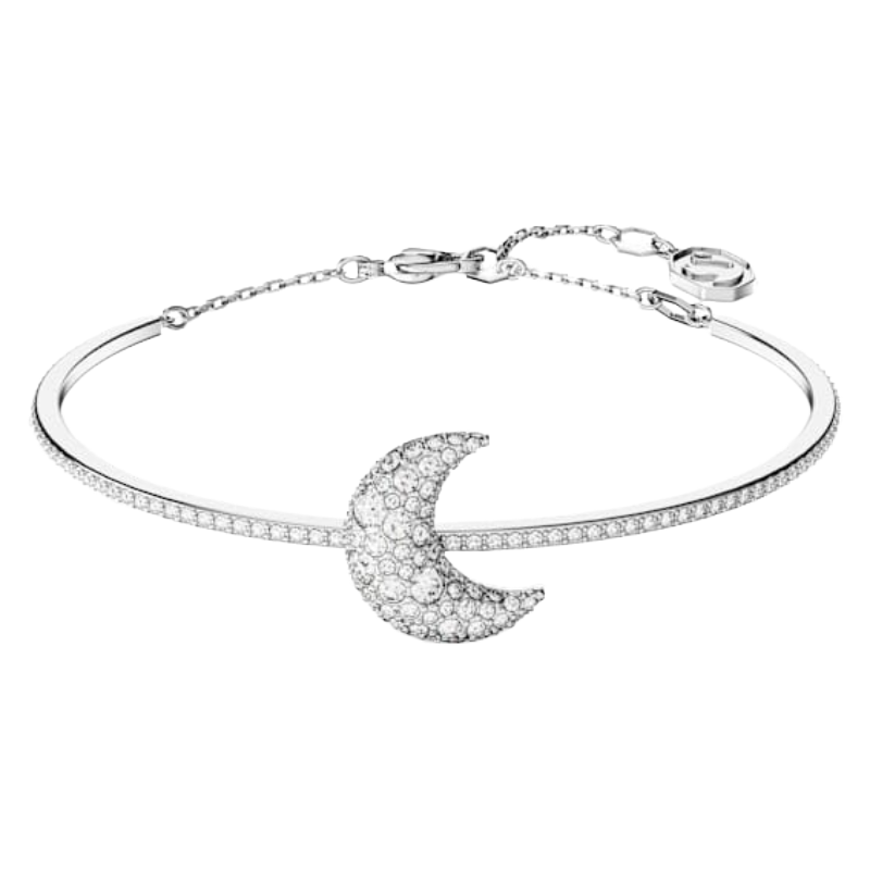 Swarovski Luna White Mixed Cuts Moon Bangle (Blemished Box)