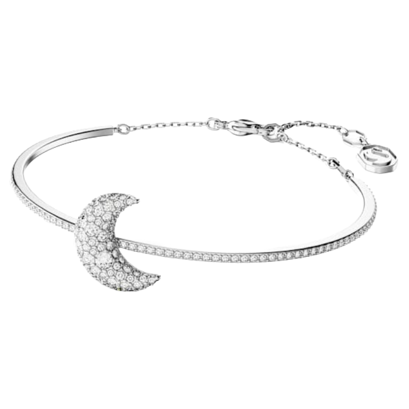 Swarovski Luna White Mixed Cuts Moon Bangle (Blemished Box)