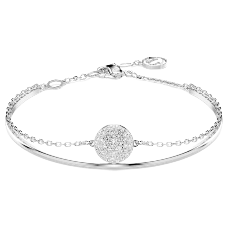 Swarovski Meteora White Bangl Rhodium Plated Size M (Blemished Box)