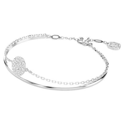 Swarovski Meteora White Bangl Rhodium Plated Size M (Blemished Box)
