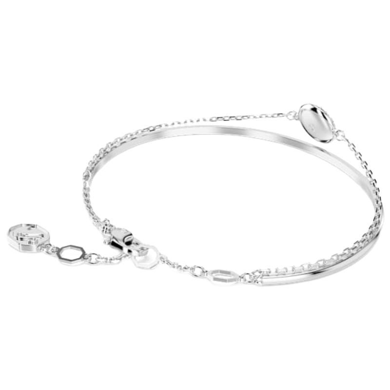 Swarovski Meteora White Bangl Rhodium Plated Size M (Blemished Box)