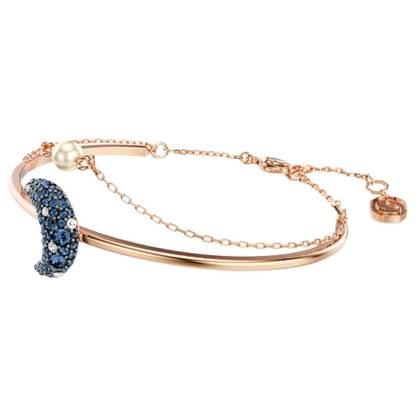 Swarovski Luna Multicoloured Moon Bangle 18K Rose Gold Size M