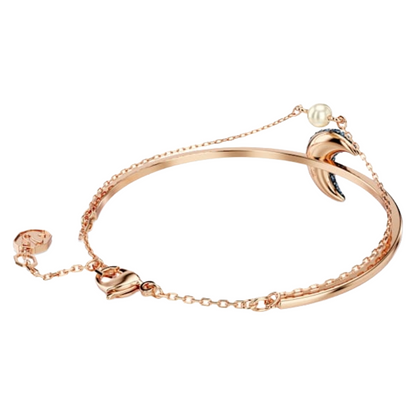 Swarovski Luna Multicoloured Moon Bangle 18K Rose Gold Size M