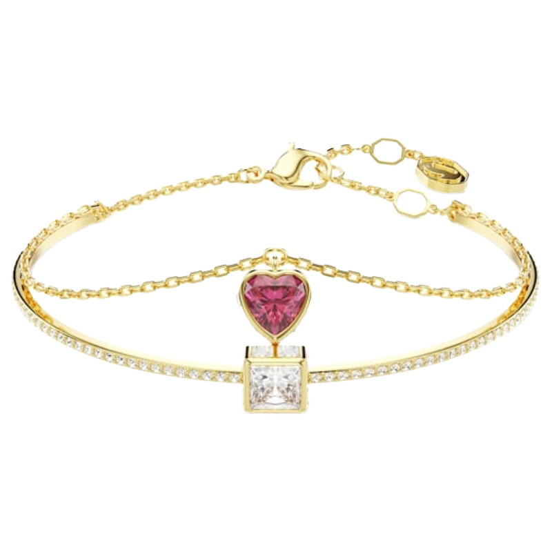 Swarovski Chroma Gold Plated Red Heart Bracelet 5683835