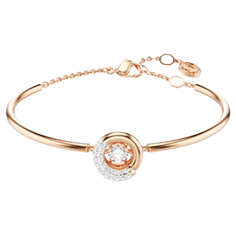Swarovski Dextera Round White Rose Gold Plated Bangle 5692259