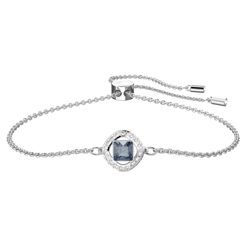 Swarovski Angelic Blue Square Silver Bracelet Size M 5662141