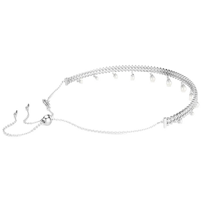 Swarovski Ariana Grande White Rhodium Plated Pearl Necklace (Blue Box)