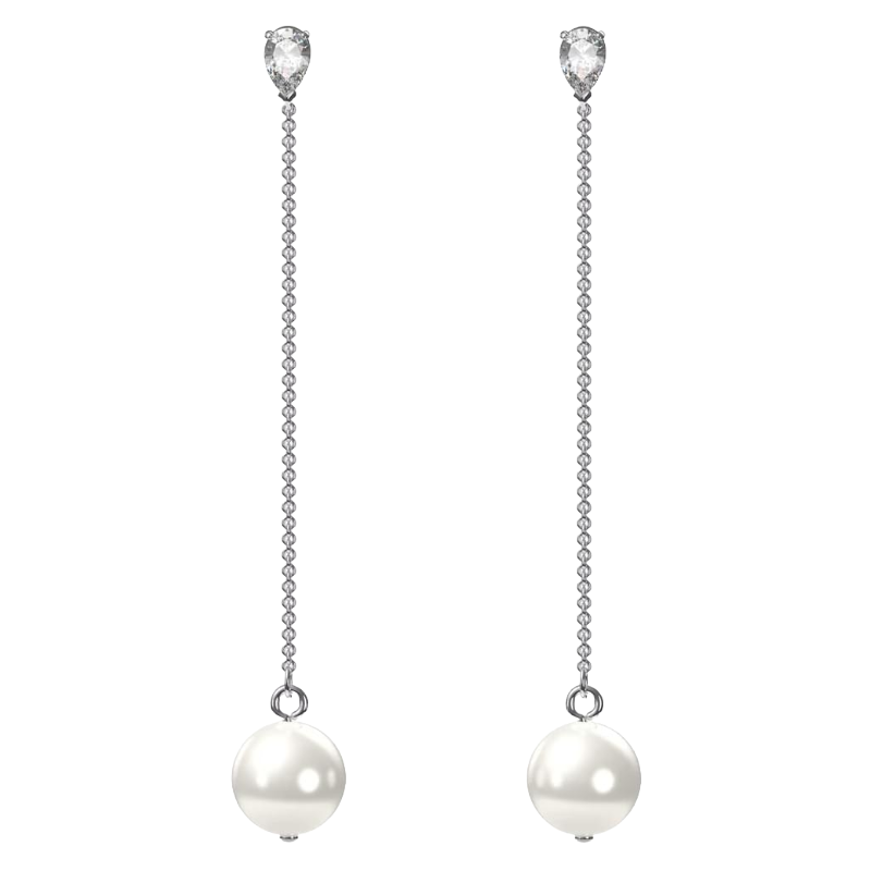 Swarovski Treasure White Rhodium Pearl Drop Earrings 5563290