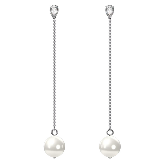 Swarovski Treasure White Rhodium Pearl Drop Earrings 5563290