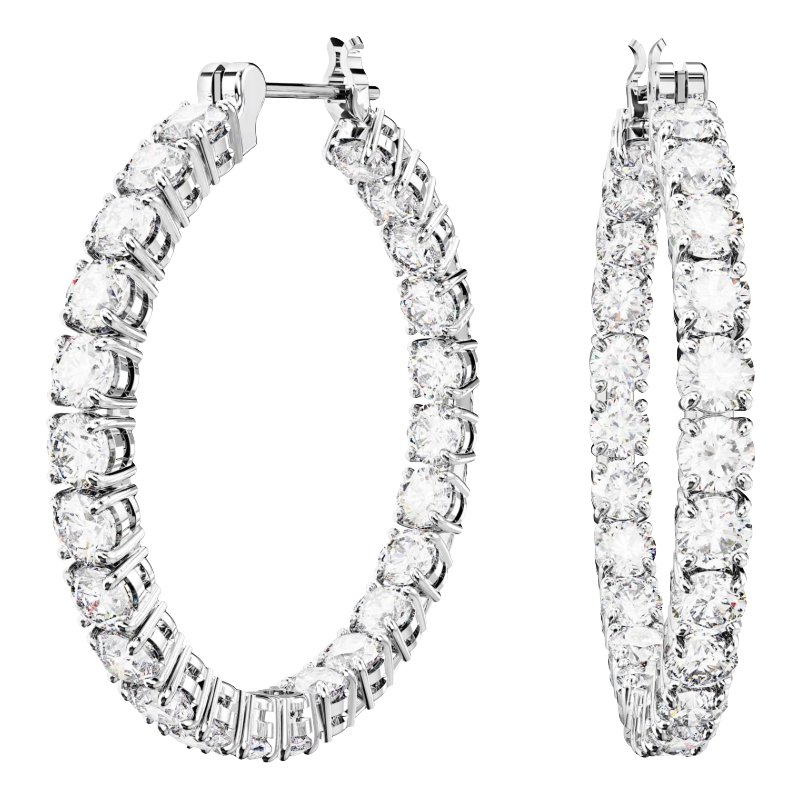 Swarovski Matrix Crystal Hoop White Earrings 5689692