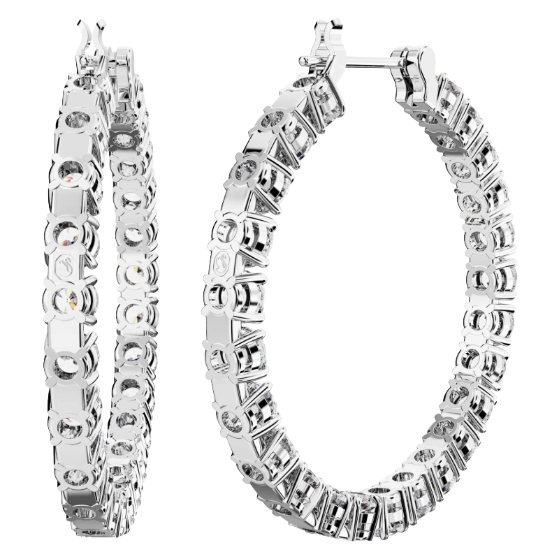 Swarovski Matrix Crystal Hoop White Earrings 5689692