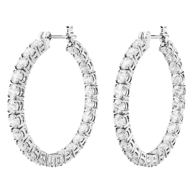 Swarovski Matrix Crystal Hoop White Earrings 5689692