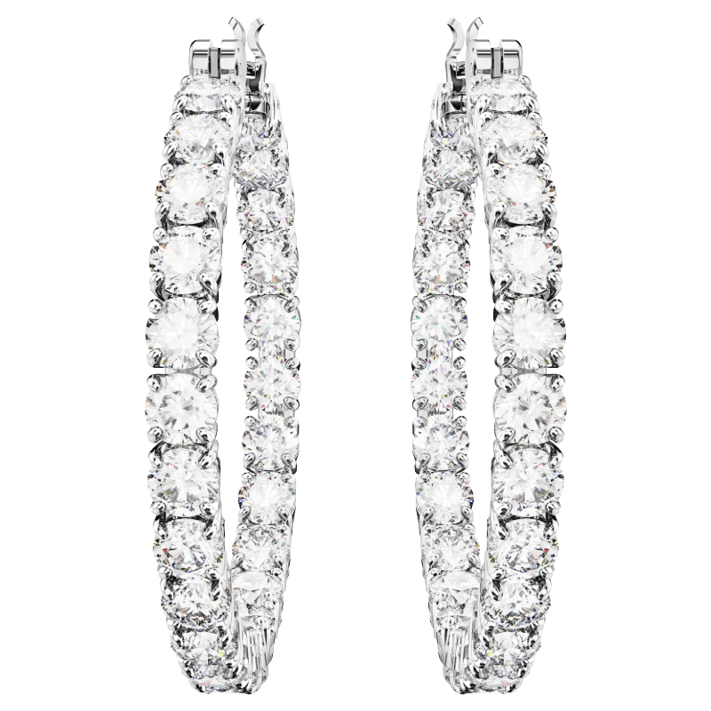 Swarovski Matrix Crystal Hoop White Earrings 5689692