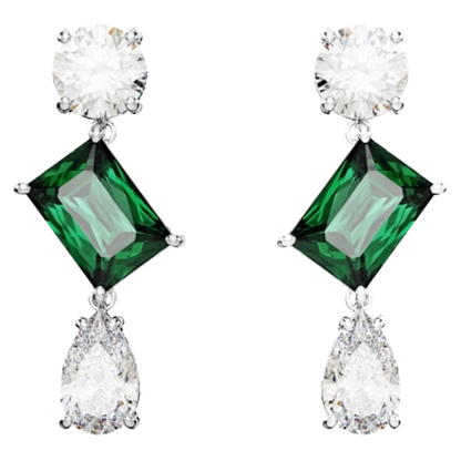 Swarovski Mesmera Drop Earrings Mixed Cuts, Green, 5689699
