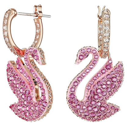 Swarovski Pink Iconic Swan Pink Hoop Earrings 5660029