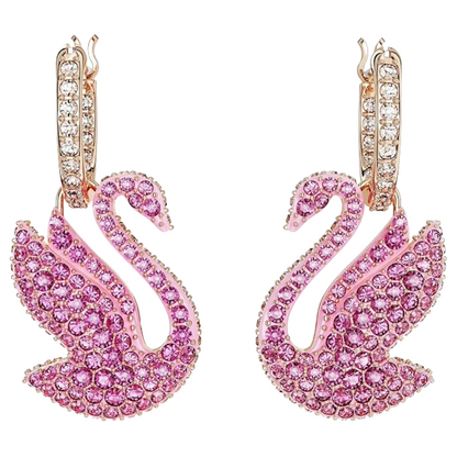Swarovski Pink Iconic Swan Pink Hoop Earrings 5660029