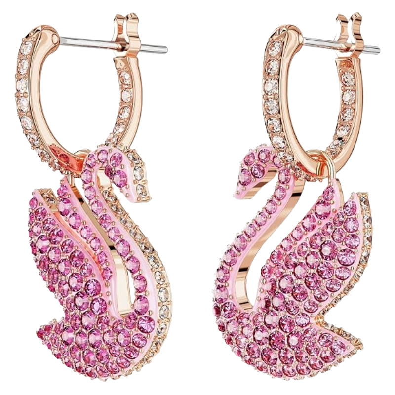 Swarovski Pink Iconic Swan Pink Hoop Earrings 5660029