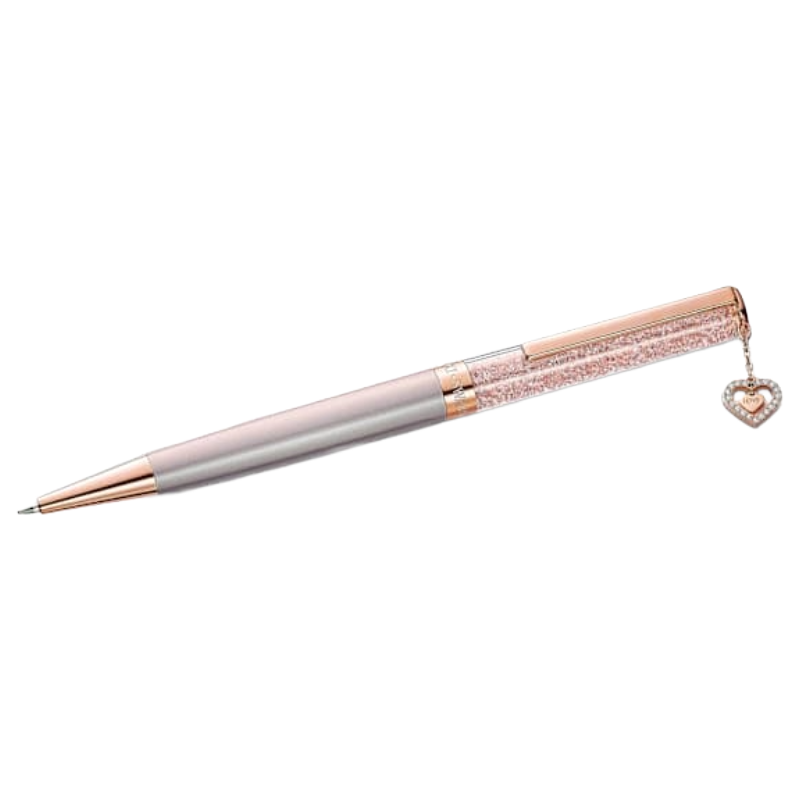 Swarovski Ballpoint Pen Crystalline Heart, Rose gold tone, Pink Lacquered