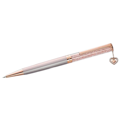 Swarovski Ballpoint Pen Crystalline Heart, Rose gold tone, Pink Lacquered