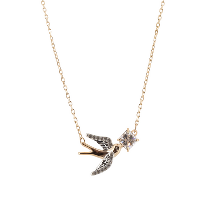 Swarovski Rose Gold Flying Swallow Necklace 5541898