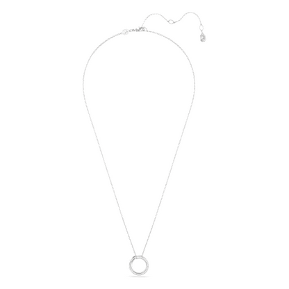 Swarovski Dextera White, Silver Rhodium Circle Necklace 5692737