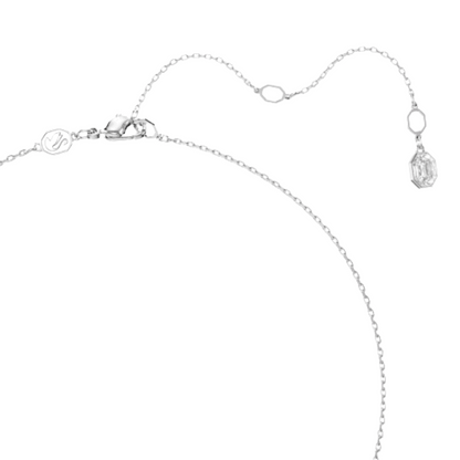Swarovski Dextera White, Silver Rhodium Circle Necklace 5692737