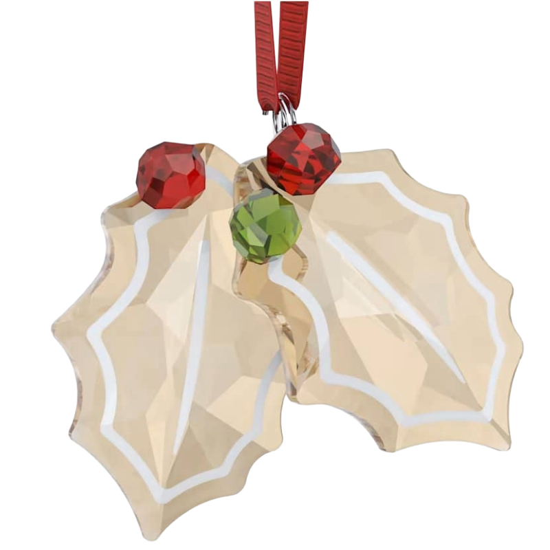 Swarovski Christmas Gingerbread Holly Leaves Ornament 5656277