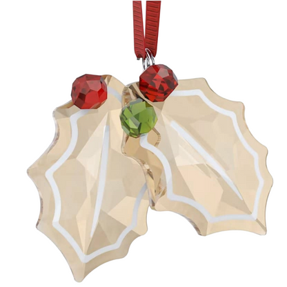 Swarovski Christmas Gingerbread Holly Leaves Ornament 5656277