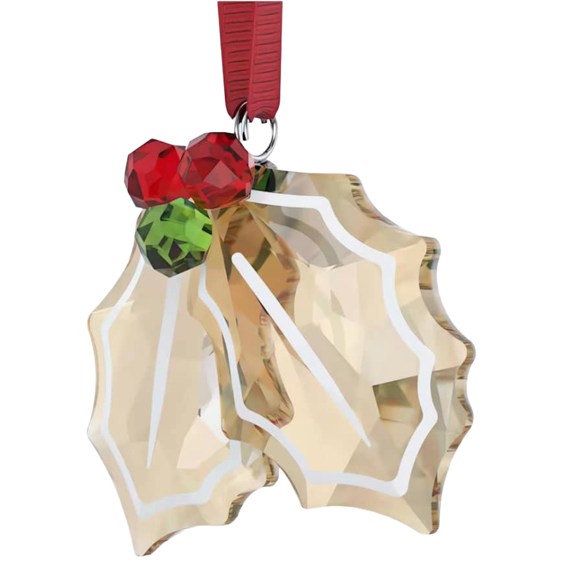 Swarovski Christmas Gingerbread Holly Leaves Ornament 5656277