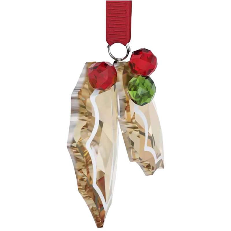 Swarovski Christmas Gingerbread Holly Leaves Ornament 5656277