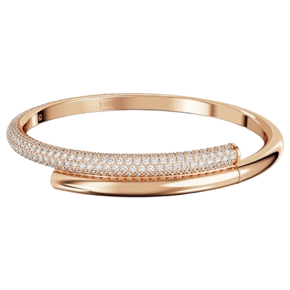 Swarovski Dextera Bangle Magnetic Closure 18K Rose Gold Finish Size L 