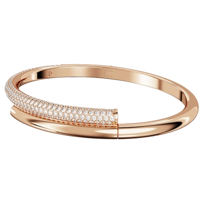 Swarovski Dextera Bangle Magnetic Closure 18K Rose Gold Finish Size L 