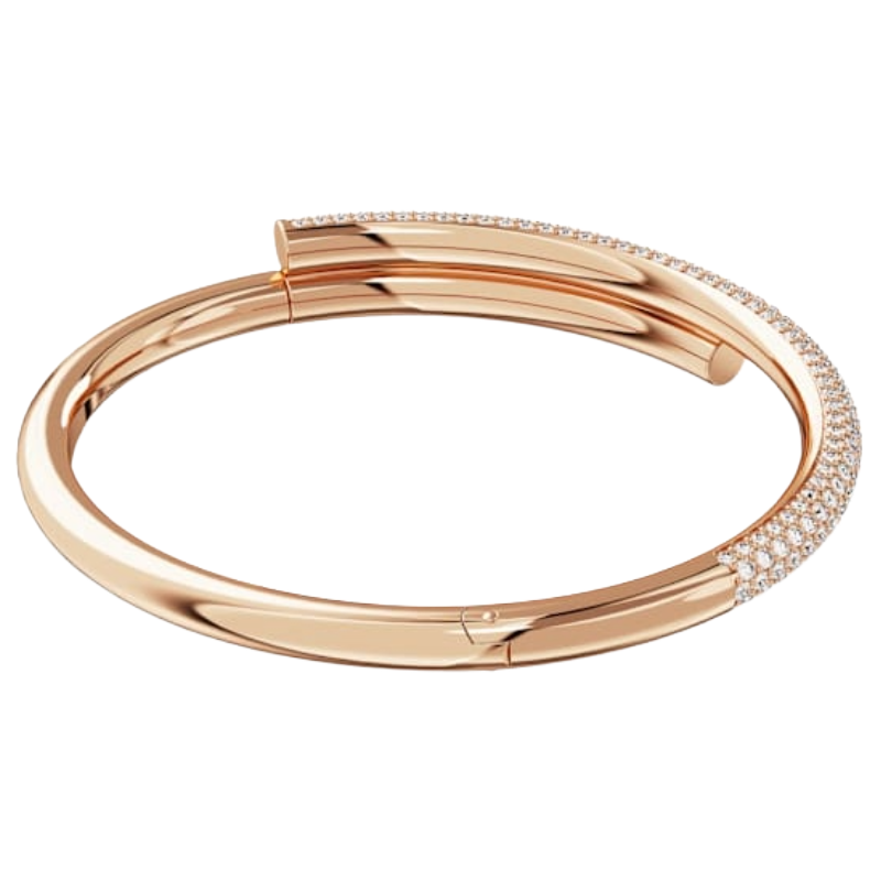 Swarovski Dextera Bangle Magnetic Closure 18K Rose Gold Finish Size L 