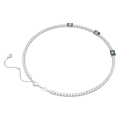 Swarovski Matrix Green Mixed Cuts Rhodium Plated Tennis Necklace 5666168