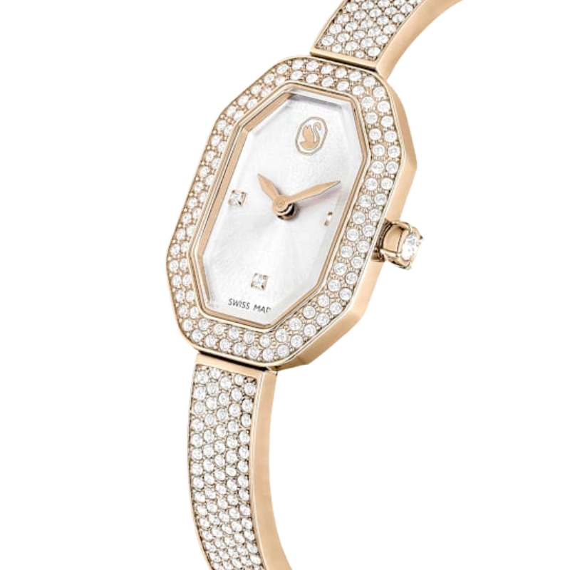 Swarovski Dextera Gold Tone Plated Champagne Crystal Bangle Watch