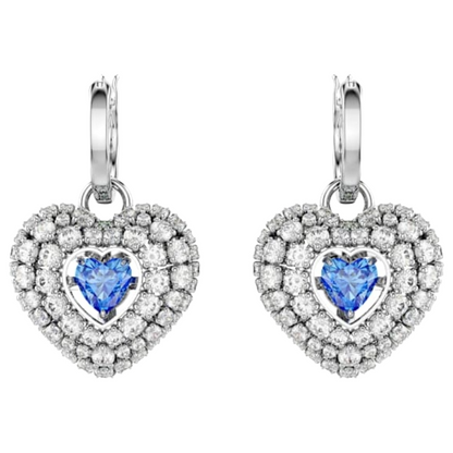 Swarovski White & Blue Crystal Heart Earrings 5680392